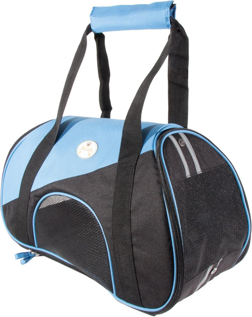Pet Life 'Zip-N-Go' Sporty Mesh Airline Pet Carrier, Collapsible Zippered Dog Carrier with Washable Pet Mat