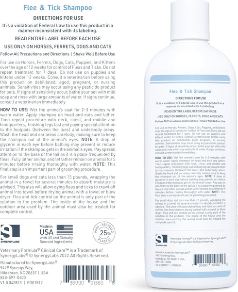 16 oz Veterinary Formula Flea and Tick Shampoo for Dogs and Cats