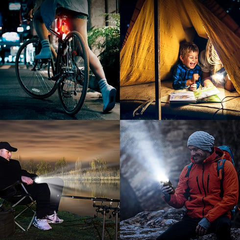 USB Rechargeable Bicycle Light Set, Bicycle Accessories, Bicycle Lock, Water Cup Seat, Bag, and Bell