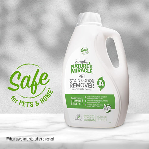 Nature's Miracle Simply Pet Stain and Odor Remover, 128 Ounce Made with 86% Plant-Derived Surfactants