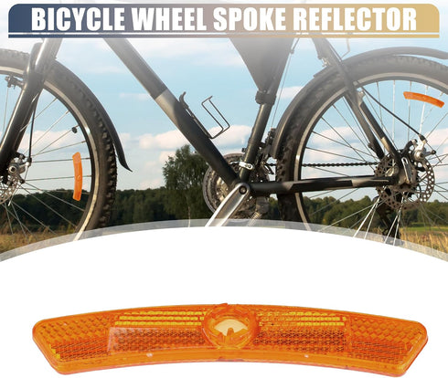 X AUTOHAUX 5"x0.79"x0.47" Bicycle Warning Reflector, Plastic Bike Accessories (Yellow, 1 Pair)