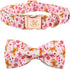 Elegant Little Tail Dog Collar with Bow - Christmas Gingerbread Man Adjustable Collar for X-Large Dogs
