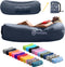 Nevlers Navy Inflatable Couch Air Sofa | 210T Polyester Blow Up Chairs