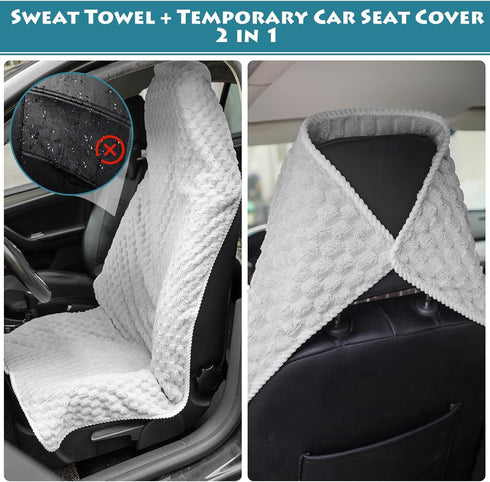 BOWERBIRD 2 1 Sweat Towel & Temporary Car Seat Cover in for Gym, Exercise, Fitness, Outdoor Sport,Water Play