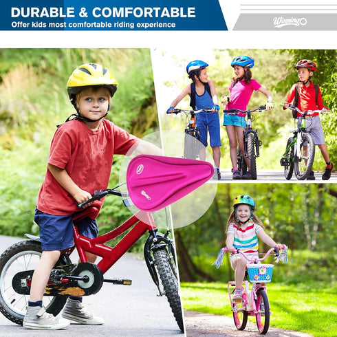 Gel Kids Bike Seat Cushion Cover, Anti-Slip Comfortable Adjustable Small Bicycle Saddle Pad, 9'' x 6''