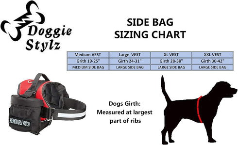 Doggie Stylz Dog Harness with Utility Side Bags, Service Dog Harnesses, Medium/Large/XLarge/XXLarge
