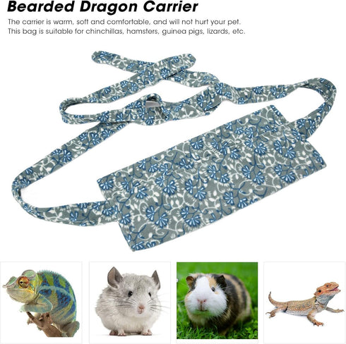 Lizards Sling Carrier, Breathable Adjustable Reptile Carrier Bag for Bearded Dragon & Small Animals