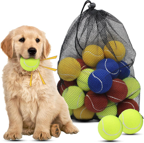 Magicorange Dog Tennis Balls, 20 Pack 2.5 inch Floatable Squeaky Tennis Balls