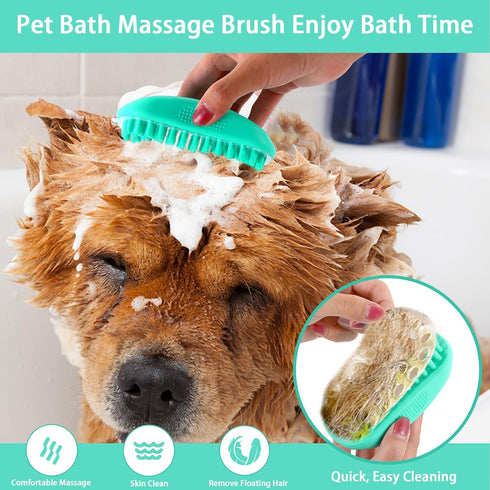 5 PCS Self Cleaning Slicker Brush & Pet Grooming Rake & Bath Brush & Nail Clippers & Pet Comb for Dogs