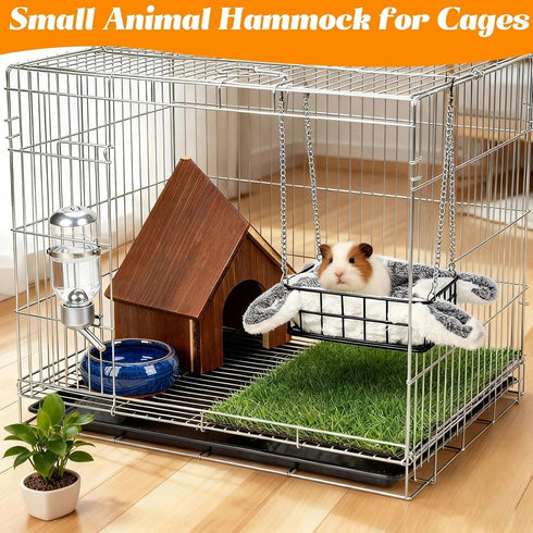 Hammock, Chinchillas Rat Bed Platform with Blanket, Small Animal Bed Mat, Metal Cage Accessory, Small Pet Animal Rest