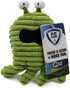 goDog PlayClean Germs Squeaky Plush Dog Toy, Green, Small with Chew Guard Technology