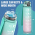 OLDLEY Water Bottles, 32oz - Motivational Sports Water Bottle with Time Marker, Tritan, BPA Free, Wide Mouth, Bubble Gum