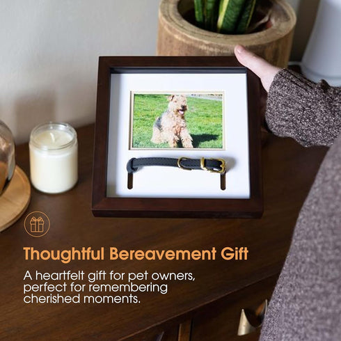 Pearhead Pet Collar Keepsake Frame, Dual Display Memorial for Cat & Dog Collars, 3" x 4.5" Photo Insert