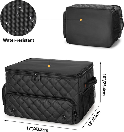 Golf Car Storage Organizer with 2 Layer Trunk, Ventilated Compartment for 2 Pairs Shoes, Balls, Clothes, Accessories