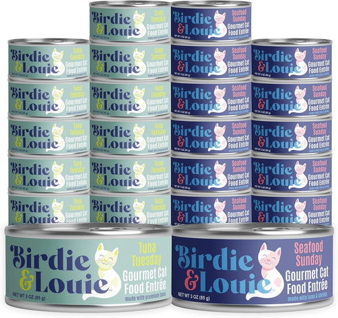 Birdie & Louie Tuna Tuesday/Seafood Sunday Variety Pack Wet Cat Food Gourmet