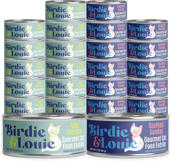 Birdie & Louie Tuna Tuesday/Seafood Sunday Variety Pack Wet Cat Food Gourmet