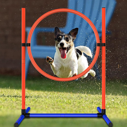 3 Sets Dog Agility Training Equipment, Obstacle Course Starter Kit for Indoor or Outdoor Game, Includes Storage Bag