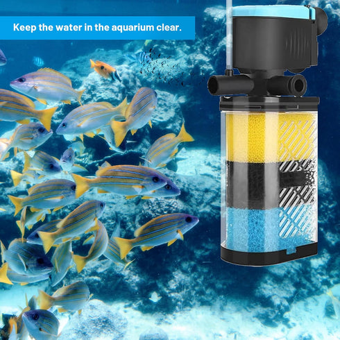 8 Pack Replacement Filter Sponges for Kulife Aquarium Filters, 2 Coarse, 4 Carbonized, 2 Fine