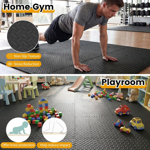 0.5 25 25 52 12 Tangkula Puzzle Exercise Mats, Thick EVA Interlocking Foam Floor Tiles for Protective, Non-Slip Workout