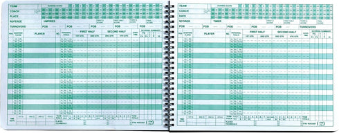 Plain Cover Mark V Basketball Scorebook, 8.5 x 11 Hardback, 30 Games, 15 Player Positions