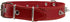 Real Leather Red Spiked Dog Collar Spikes, 1.25" Wide. Fits 15.5"-20" Neck, Medium Breeds