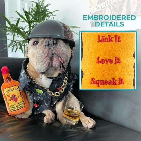 Haute Diggity Dog Furball Cinnamutt Whiskey, Plush Designer Dog Toy with Interactive Squeaker, Machine-Washable