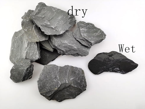 Natural Slate Rocks - PH Neutral Stone for Aquariums, Landscaping Model, Tank Decoration, 3.5 LB, 3-5 inch
