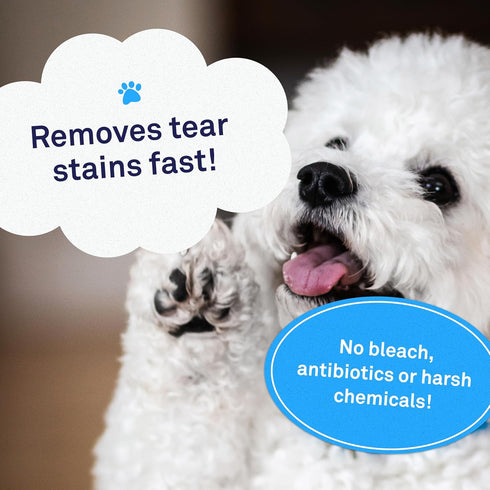 Petpost Tear Stain Remover Wipes, Natural Eye Crust Treatment for White Fur, 100 ct.