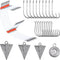 Surf Saltwater Fishing Tackle Kit, 36PCS Surf Fishing Leader Rigs with Pyramid Sinkers, Fishing Wire Leader, Circle