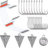 Surf Saltwater Fishing Tackle Kit, 36PCS Surf Fishing Leader Rigs with Pyramid Sinkers, Fishing Wire Leader, Circle