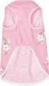 Blueberry Pet Wonderland Floral Sleeveless Dog Dress, Pink Stripe with Peter Pan Collar, Back Length 12", Pack of 1