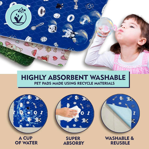 Everywhere Essentials: Washable Pee Pads for Dogs (Pink, 41" L x 36" W)