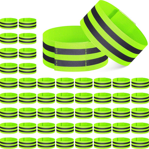 Yilloog 100 Pcs Reflective Arm Bands - High Visibility Reflector Bands for Night Walking, Cycling, Running