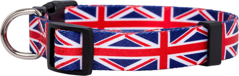 Native Pup Union Jack UK British Flag Dog Collar, Medium
