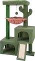 AIWIKIDE 37.4" Cactus Cat Tree Tower with Twin Cat Condos for Indoor
