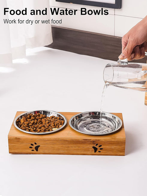 VENTION Whisker Fatigue Stainless Steel Cat Bowls, Shallow Metal Cat Food Dishes