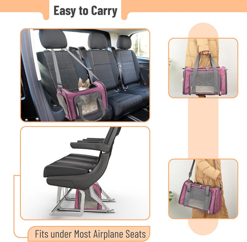 Mr. Pen Pet Carrier, Pink Soft Cat and Dog Travel Carrier Bag for Pets