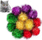 AUEAR 12 Pack 2 Inch Sparkle Ball Shiny Glitter Tinsel Pom Poms, Interactive Cat Balls for Kittens