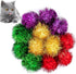 AUEAR 12 Pack 2 Inch Sparkle Ball Shiny Glitter Tinsel Pom Poms, Interactive Cat Balls for Kittens
