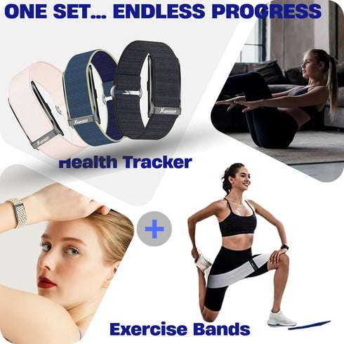 Xumio 3 Screenless - Smart Health & Activity Tracker with Premium Resistance Bands | Track Heart Rate, Sleep & Activity