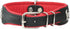 Real Leather Soft Padded Dog Collar, Bull Terrier, 1.75" Wide, (16.75"-19.25" Neck, Black/Red)