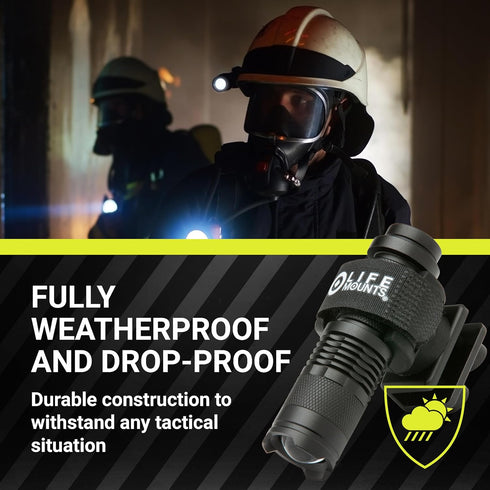 Firefighter Helmet Light - 3.5 in x 1.5 in White LED Hard Hat Light with 360 Degree Rotation and Weatherproof Design