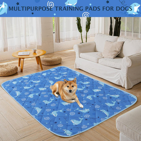 IEUUMLER 2 Pack Pack EU007 24"X18"-2pcs) Washable Pee Pads for Dogs, Non-Slip & Waterproof Whelping Pad, Reusable