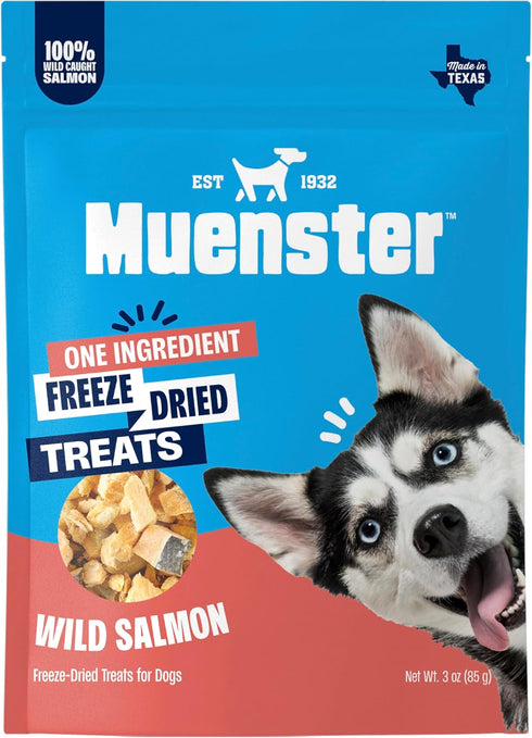 Muenster New Freeze Dried 100% Salmon Bites - Only One Ingredient Raw