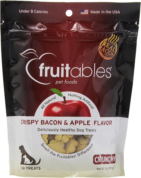 Fruitables Crunch Bacon Apple Dog Treats - Case of 8 - 7 OZ