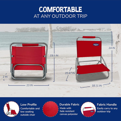 Cabana Beach 1 Folding Beach Chair, Position Lightweight and Portable Foldable Outdoor Camping Chair