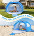 Dsquu Baby Beach Tent Solar Cooling Fan, Anti-UV Toddler Beach Tent Sun Shelter Portable Travel Fan Beach Shade Tent