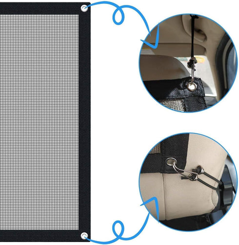 STARROAD-TIM (43in 23.6in) Dog Car Barrier Vehicle Pet Barrier Backseat Mesh Dog Car Divider Net with Adjusting Rope