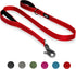 TwoEar 6FT Strong Red Dog Leash with 2 Padded Handles, Traffic Handle for Extra Control for All Dog Sizes