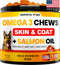 Omega 3 Fish Oil for Dogs Chews - Allergy Relief, Anti-Shedding Supplement, Joint Health, Salmon Oil